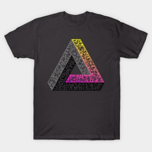 Penrose Triangle (Magenta Yellow Gradient) T-Shirt